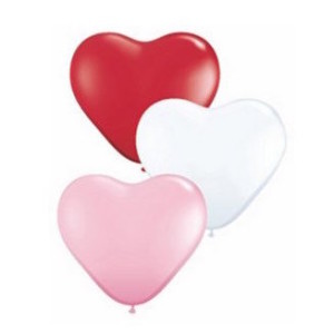 Mini Heart Balloons in red, pink and white