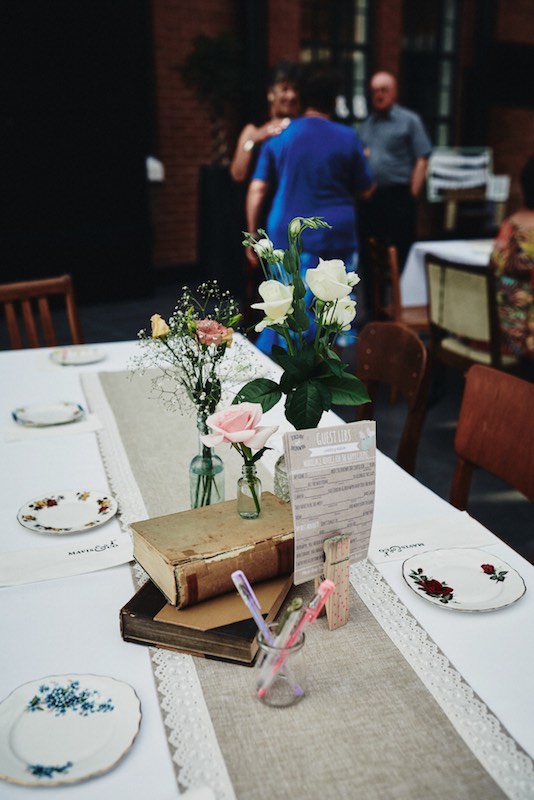 Rustic vintage wedding table settings