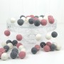 Felt Ball Garland ~ Pink & Grey