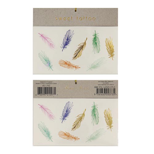 Coloured Feather Tattoos