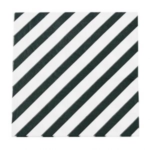 Black Diagonal Stripe Paper Napkins