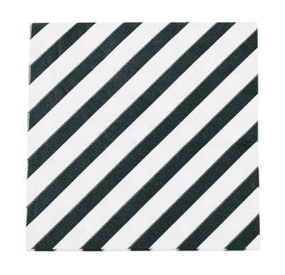 Black Diagonal Stripe Paper Napkins