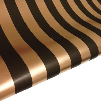 Table Runner / Gift Wrap ~ Black & Gold Stripe