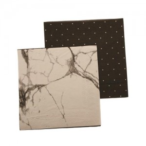 Paper Napkins ~ Marble / Black Pegboard