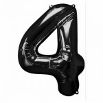 Supershape Black Balloon ~ Number 4