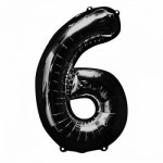 Supershape Black Balloon ~ Number 6