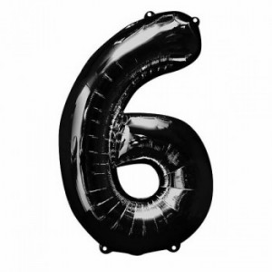 Supershape Black Balloon ~ Number 6