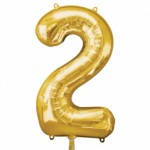 Supershape Gold Balloon ~ Number 2