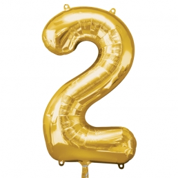 Supershape Gold Balloon ~ Number 2