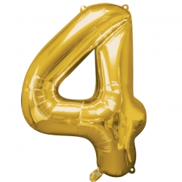 Supershape Gold Balloon ~ Number 4