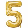 Supershape Gold Balloon ~ Number 5