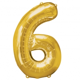 Supershape Gold Balloon ~ Number 6