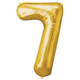 Supershape Gold Balloon ~ Number 7