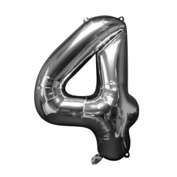 Supershape Silver Balloon ~ Number 4