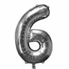 Supershape Silver Balloon ~ Number 6