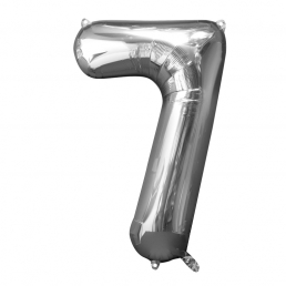 Supershape Silver Balloon ~ Number 7