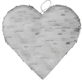Silver Heart Pinata