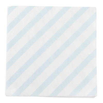 Blue Diagonal Stripe Paper Napkins