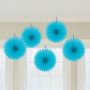 Caribbean Blue Mini Paper Fans