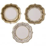 Party Porcelain Gold Dinner Plates