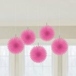 Pink Mini Paper Fans