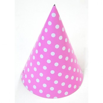 Pink & White Polka Dots Party Hats