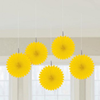 Yellow Mini Paper Fans