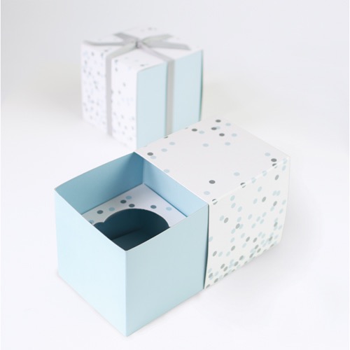 Blue Confetti Cupcake Gift Boxes