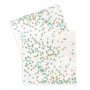 The Mint Confetti paper napkins feature mint and gold confetti spots on a 3ply white serviette