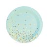 Mint To Be Dessert Plates by Paper Eskimo feature a pretty mint background and gold confetti