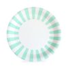 The Mint To Be Paper Plates by Paper Eskimo feature a stunning mint and white stripe.