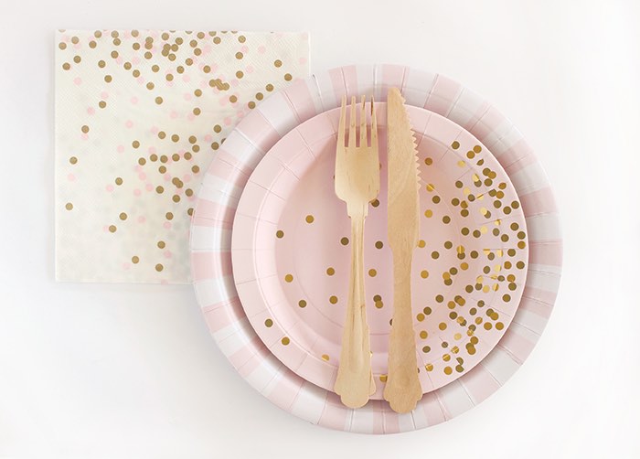 This pink, gold and white range by Paper Eskimo is perfect for a baby shower 