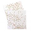 The Pink Confetti Paper Napkins feature a pretty pink and gold confetti spot on a white serviette.