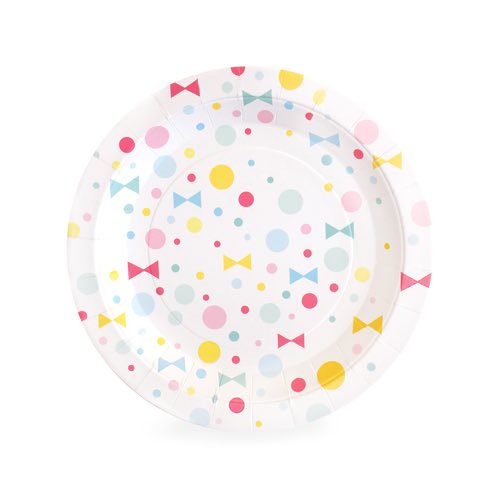 Use the Summer Bows dessert plates by Paper Eskimo and serve your party food in pastel style!