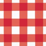 Red Gingham Paper Napkins for a Teddy Bears Picnic party