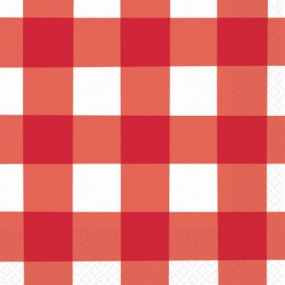 Red Gingham Paper Napkins for a Teddy Bears Picnic party