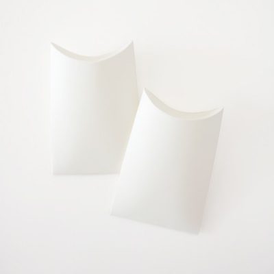 Small white pillow boxes by Paper Eskimo