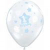 1st Birthday Soft Patterns Boy Balloons