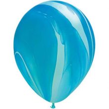 Blue Rainbow Marble Balloons by Qualatex SuperAgate.