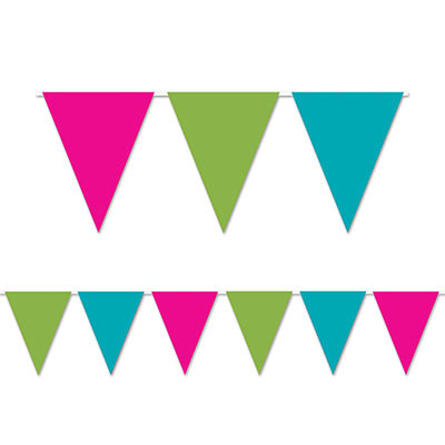 Cerise, Lime & Turquoise Pennant Banner by Biestle