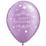 Diamond Clear Anniversary Classic Hearts Balloons