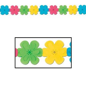 Multicoloured flower garland for a Hawaiian Luau party