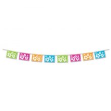Hibiscus Luau Pennant Banner to decorate your Tiki bar or Hawaiian party.