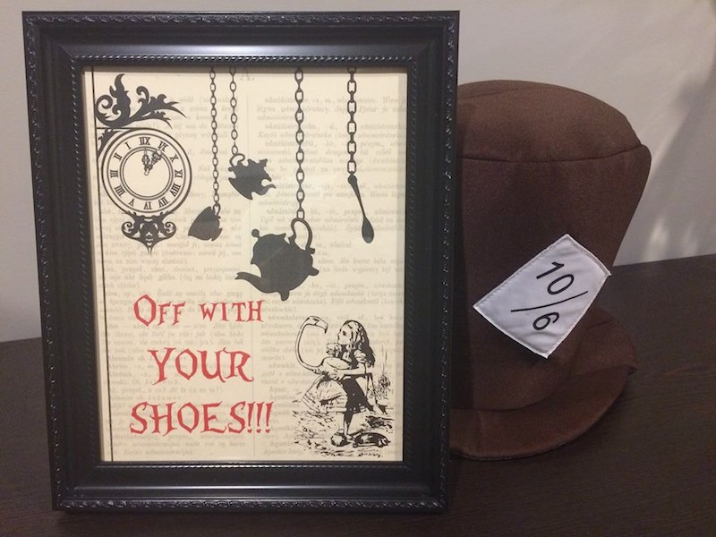 Off with your shoes at this Mad Hatter Tea party!