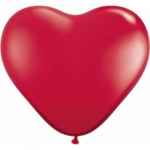 Ruby Red Heart Latex Balloons by Qualatex
