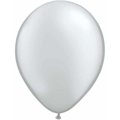 Silver Mini Balloons are a small 5" size.