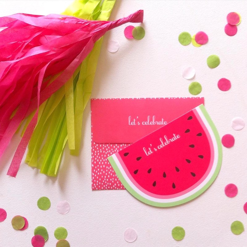 Watermelon party invitations and ideas for a summertime party.
