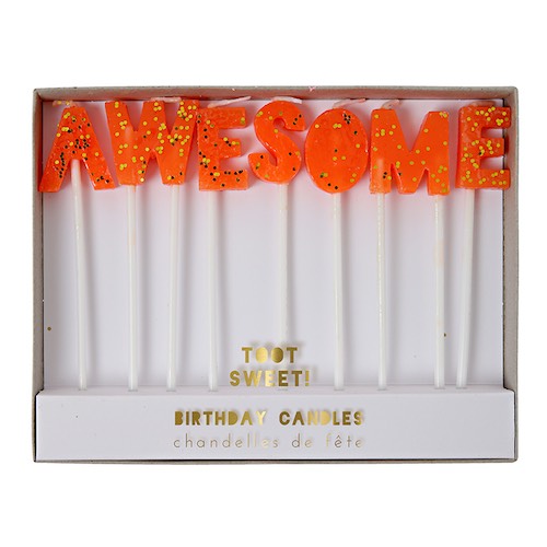 Awesome candles by Meri Meri in bright orange and gold.