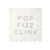 Pop Fizz Clink Holographic Foil Napkins by Meri Meri available in NZ.