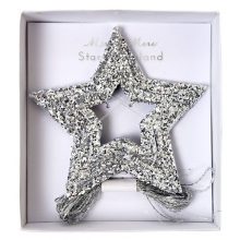 Silver Glitter Stars Mini Garland by Meri Meri.
